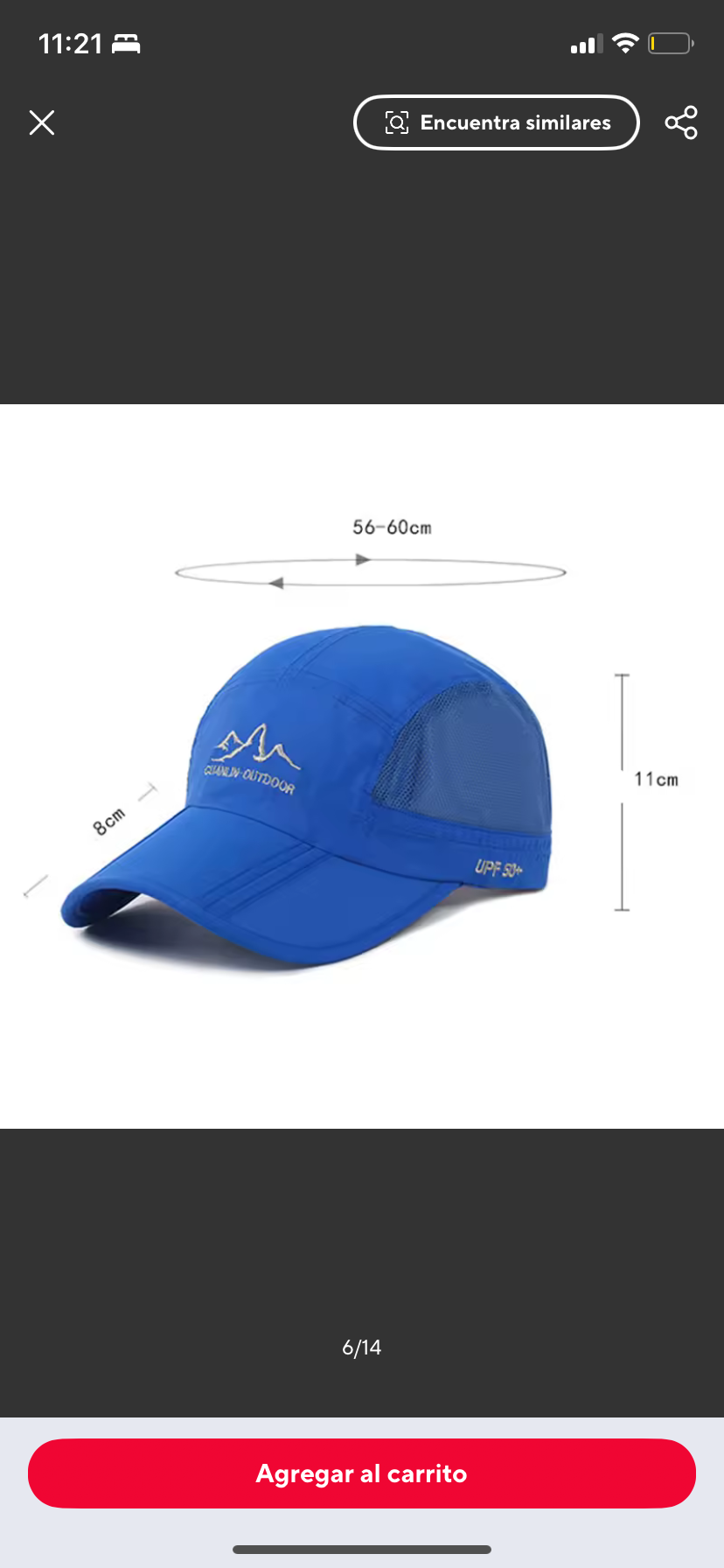 Gorra para senderismo