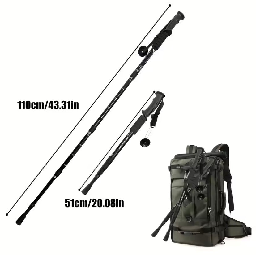 Bastón de trekking ligero para exteriores con cuatro alturas ajustables y agarre antideslizante, esencial para caminar