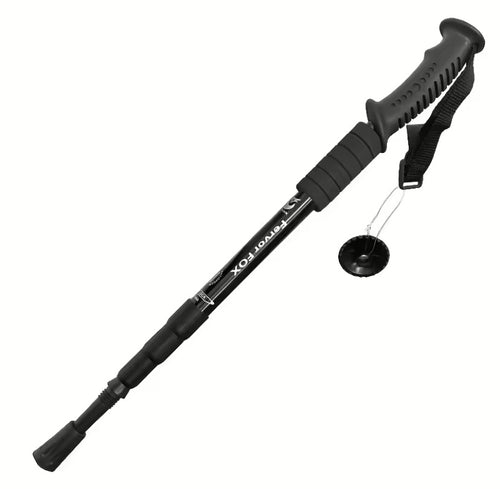 Bastón de trekking ligero para exteriores con cuatro alturas ajustables y agarre antideslizante, esencial para caminar