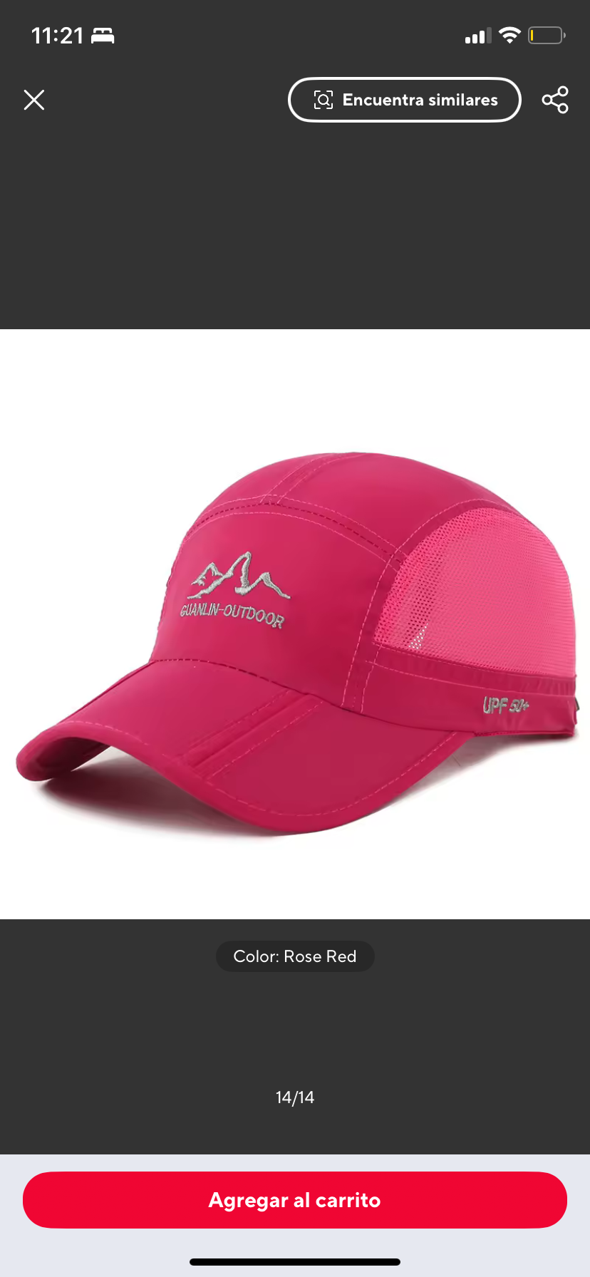 Gorra para senderismo
